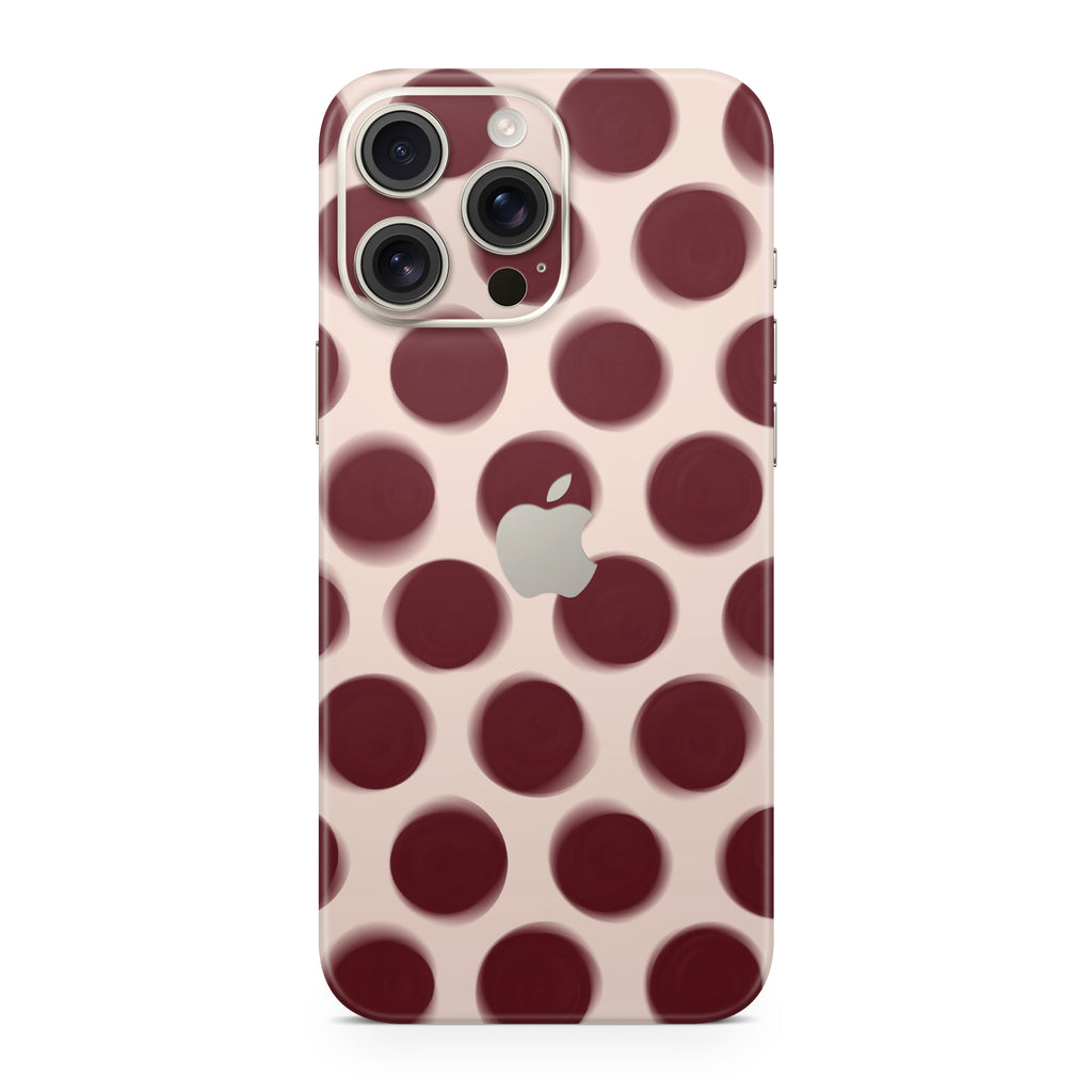 Burgundy Dot iPhone Skin + Case
