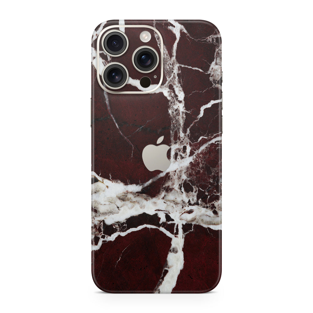 Burgundy Marble iPhone Skin + Case