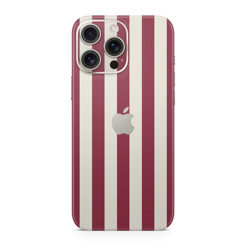 Cranberry Stripe iPhone Skin + Case