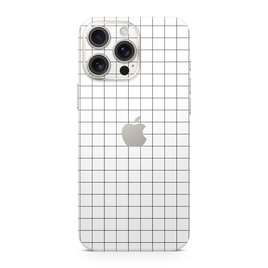 White Grid Line iPhone Skin + Case