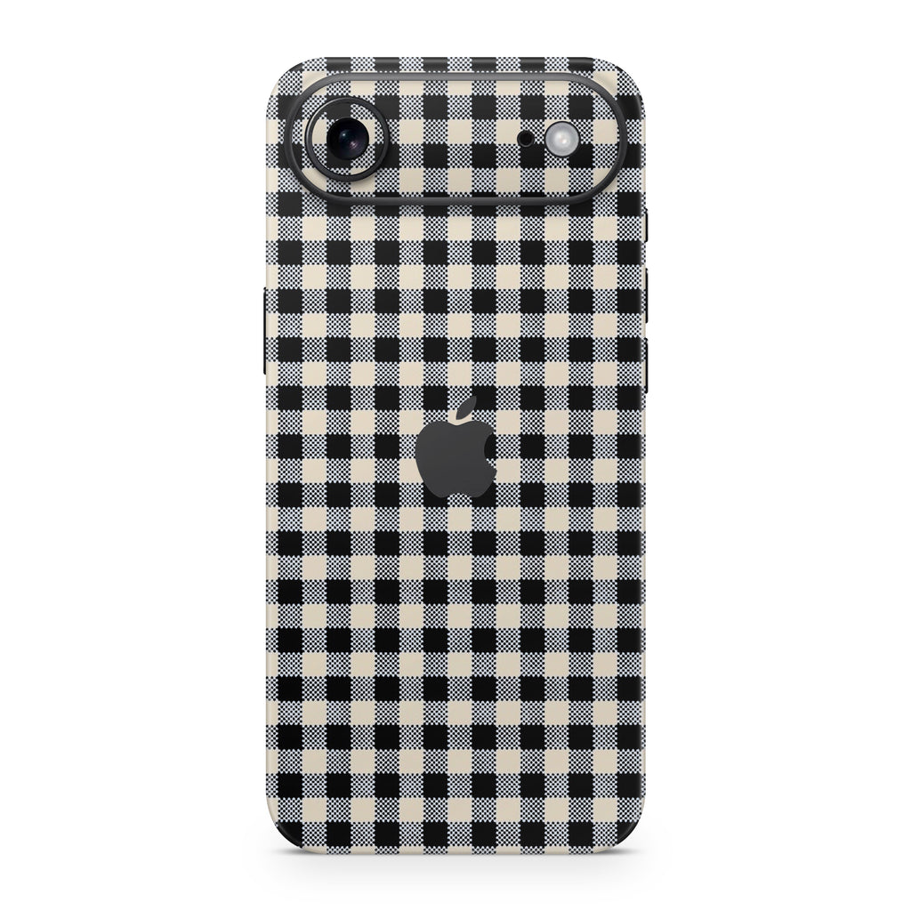 Black Gingham iPhone Skin + Case