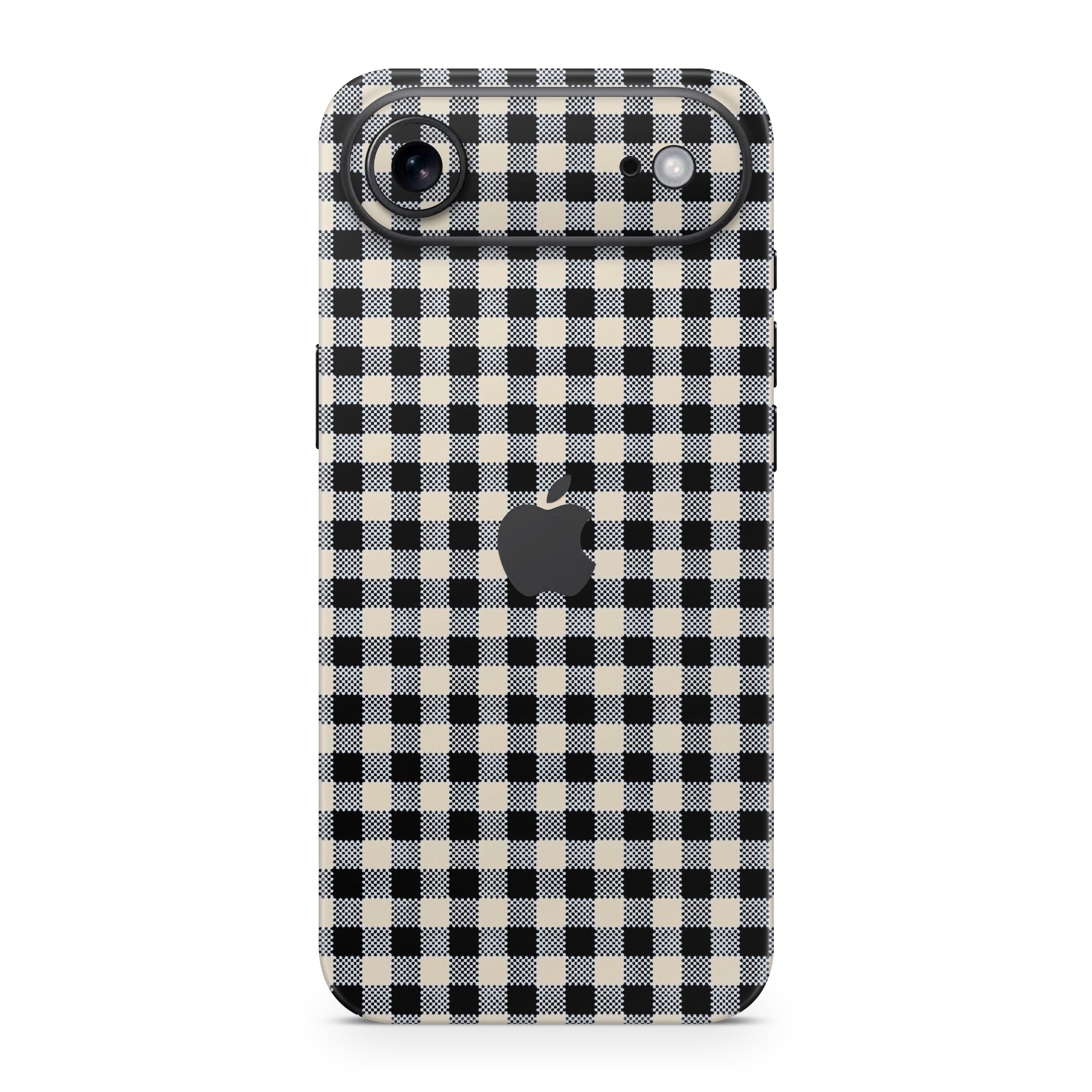Black Gingham iPhone Skin + Case