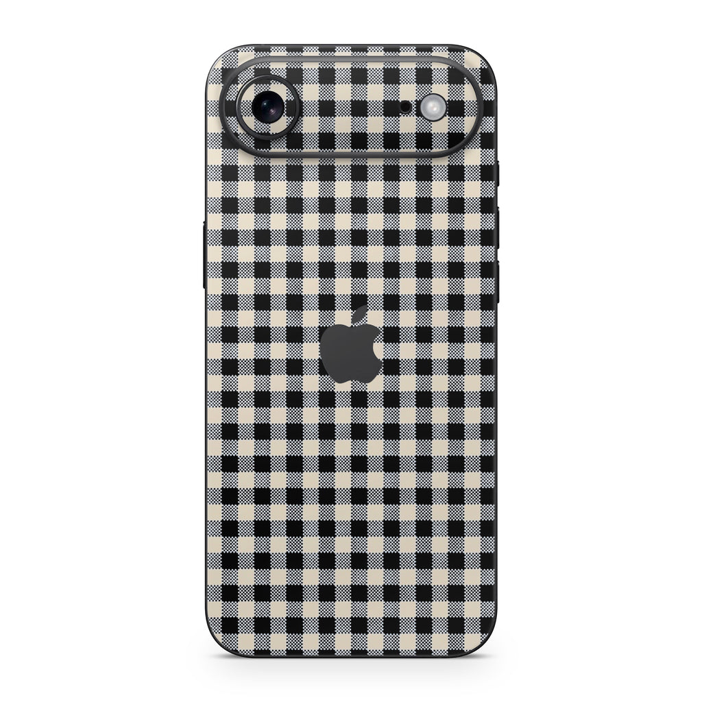 Black Gingham iPhone Skin + Case