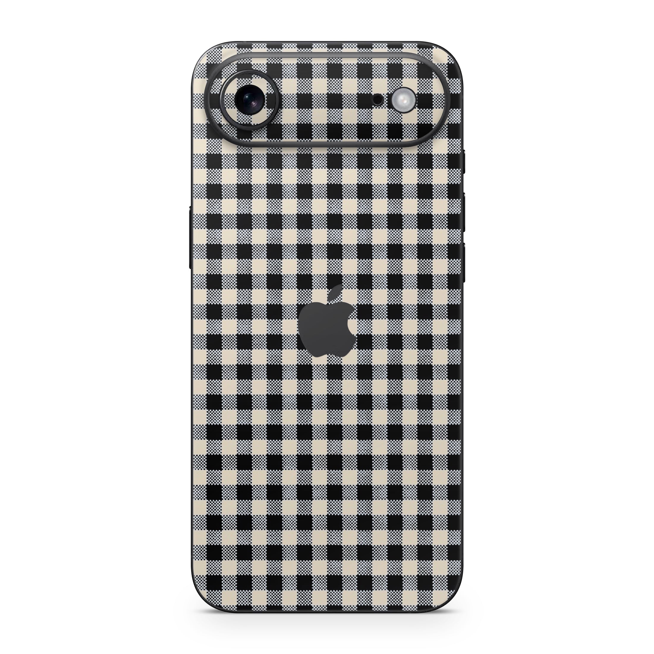 Black Gingham iPhone Skin + Case