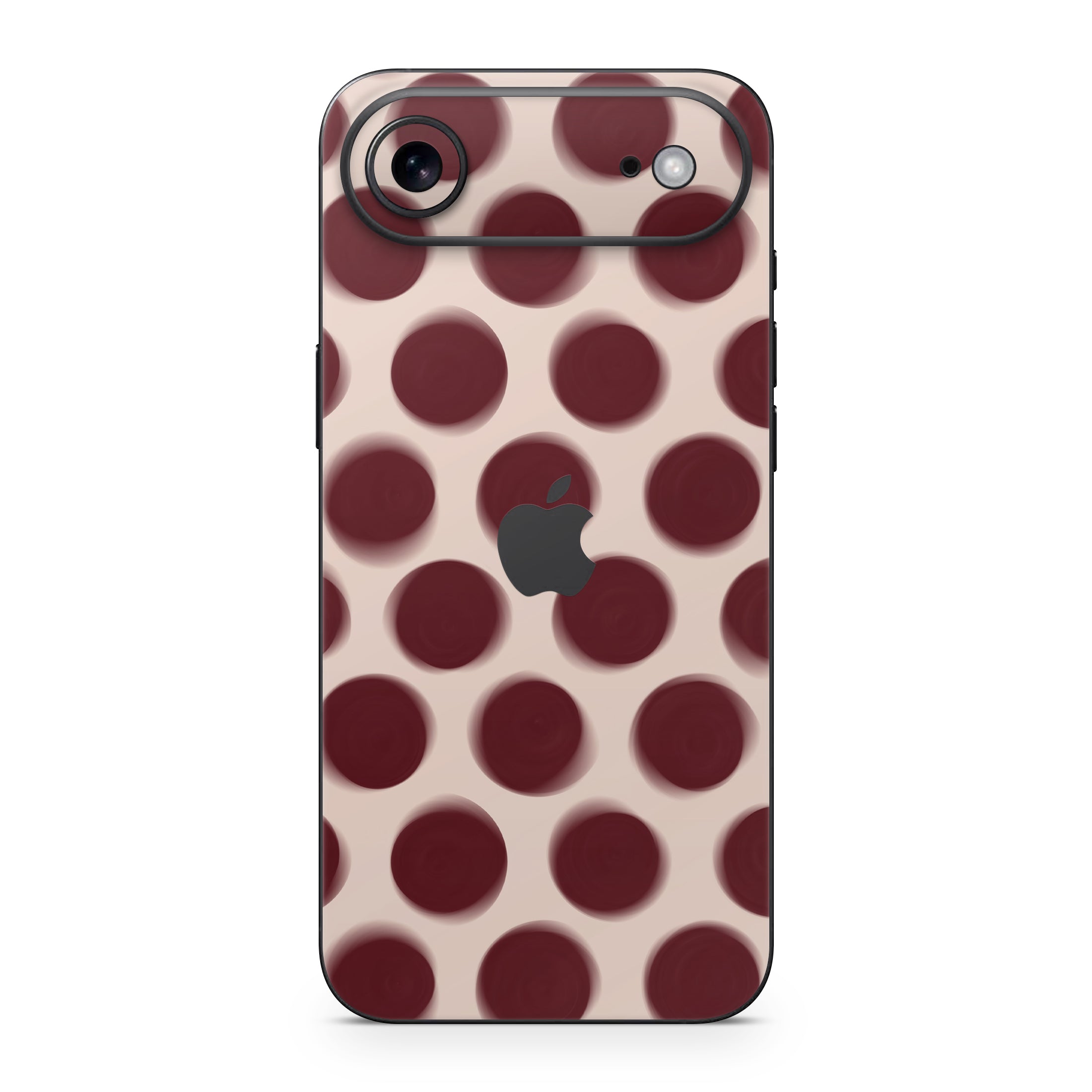 Burgundy Dot iPhone Skin + Case