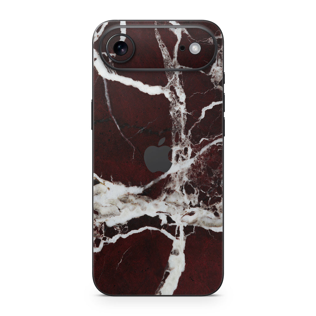 Burgundy Marble iPhone Skin + Case