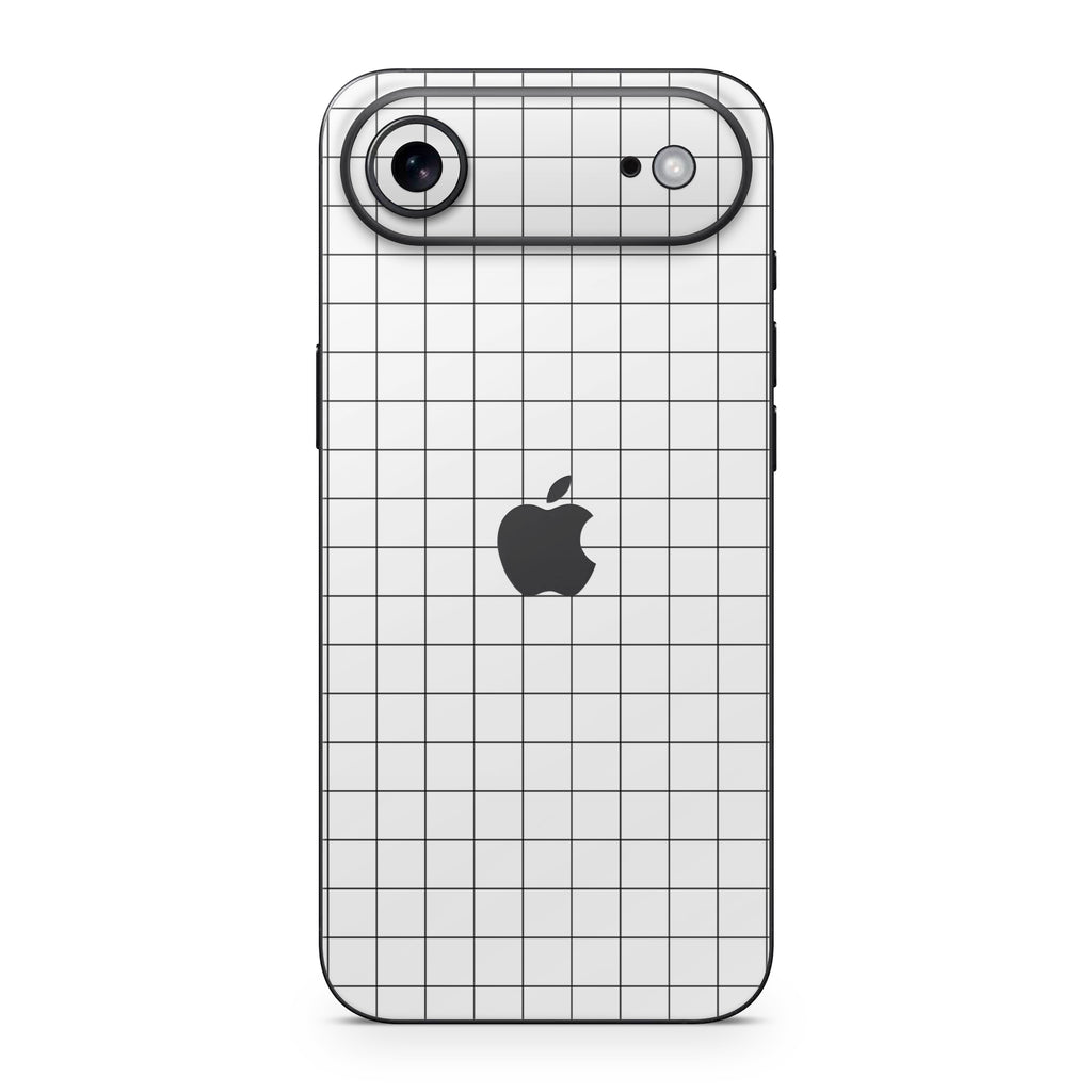 White Grid Line iPhone Skin + Case