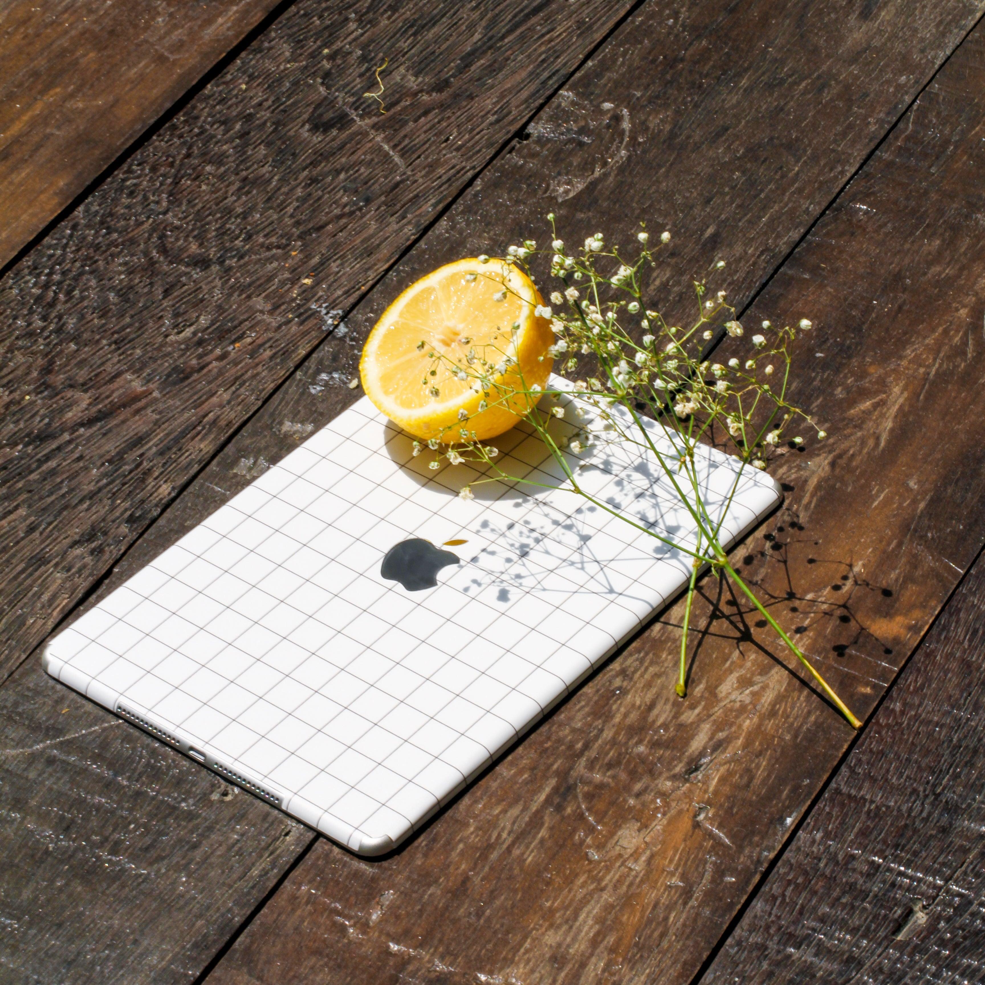 White Grid Line iPad Skin + Case