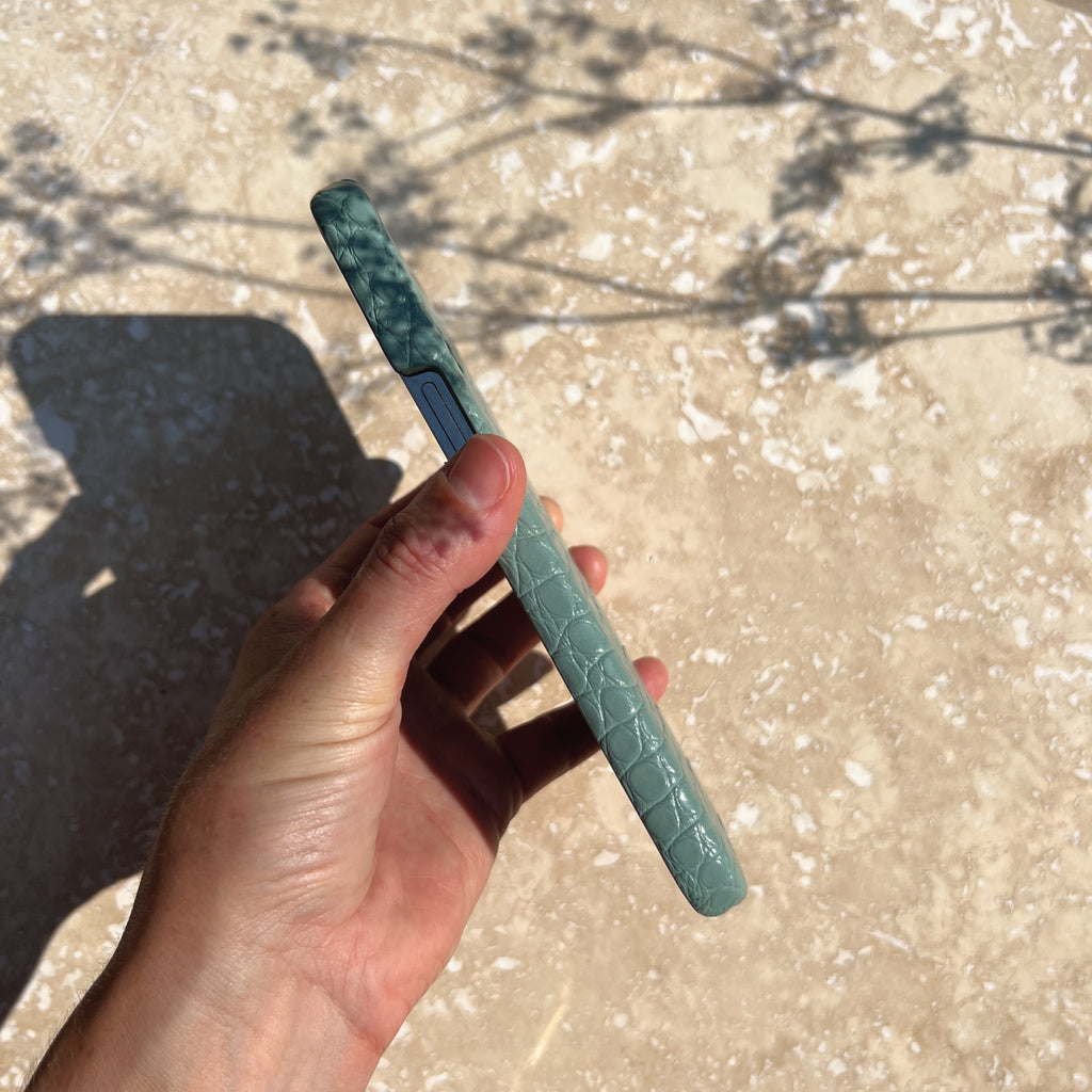Mint Green Crocodile iPhone Case