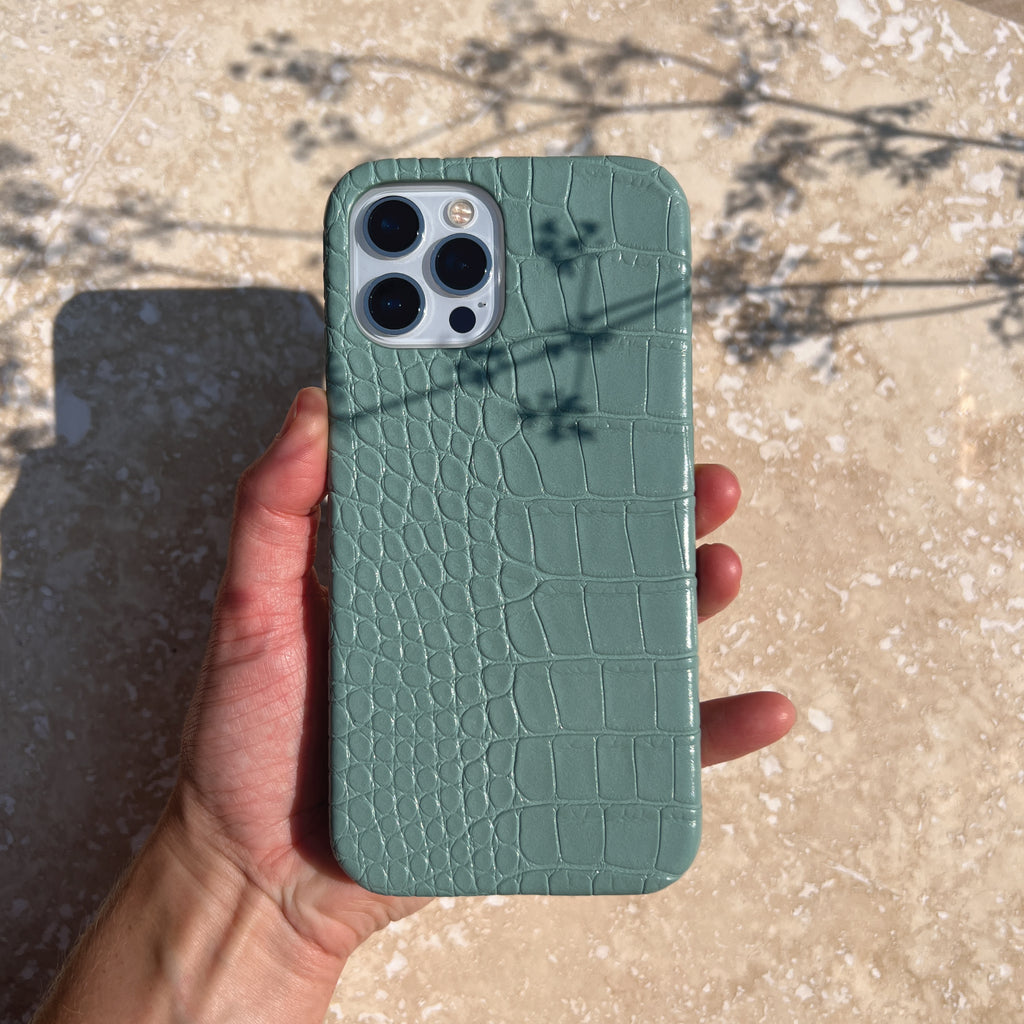 Mint Green Crocodile iPhone Case