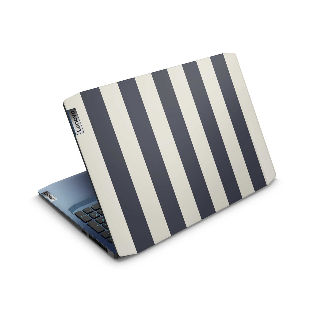 navy stripe lenovo skin top view