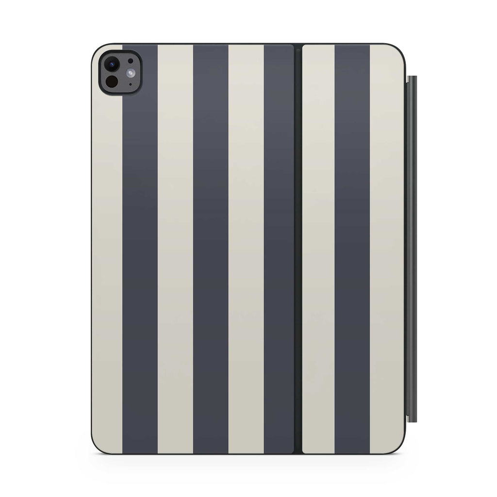 navy stripe magic keyboard skin for ipad front view