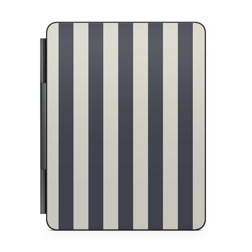 navy stripe magic keyboard skin for ipad back view