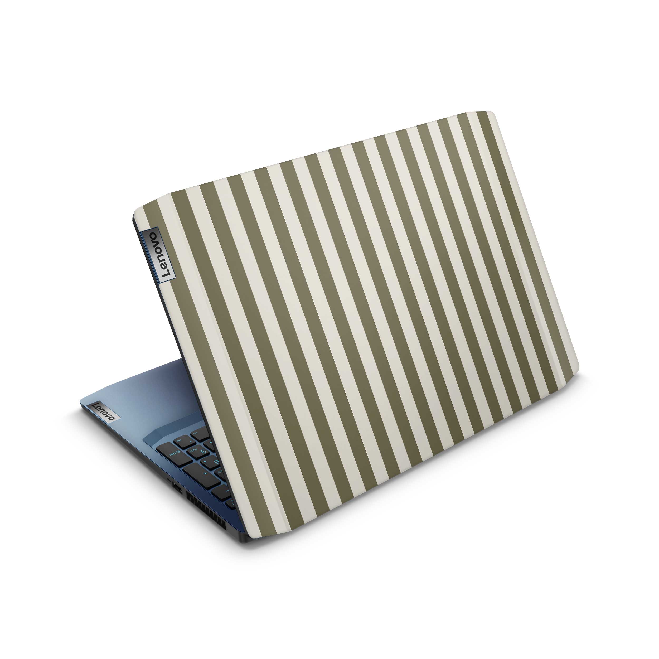 olive stripe lenovo skin top view