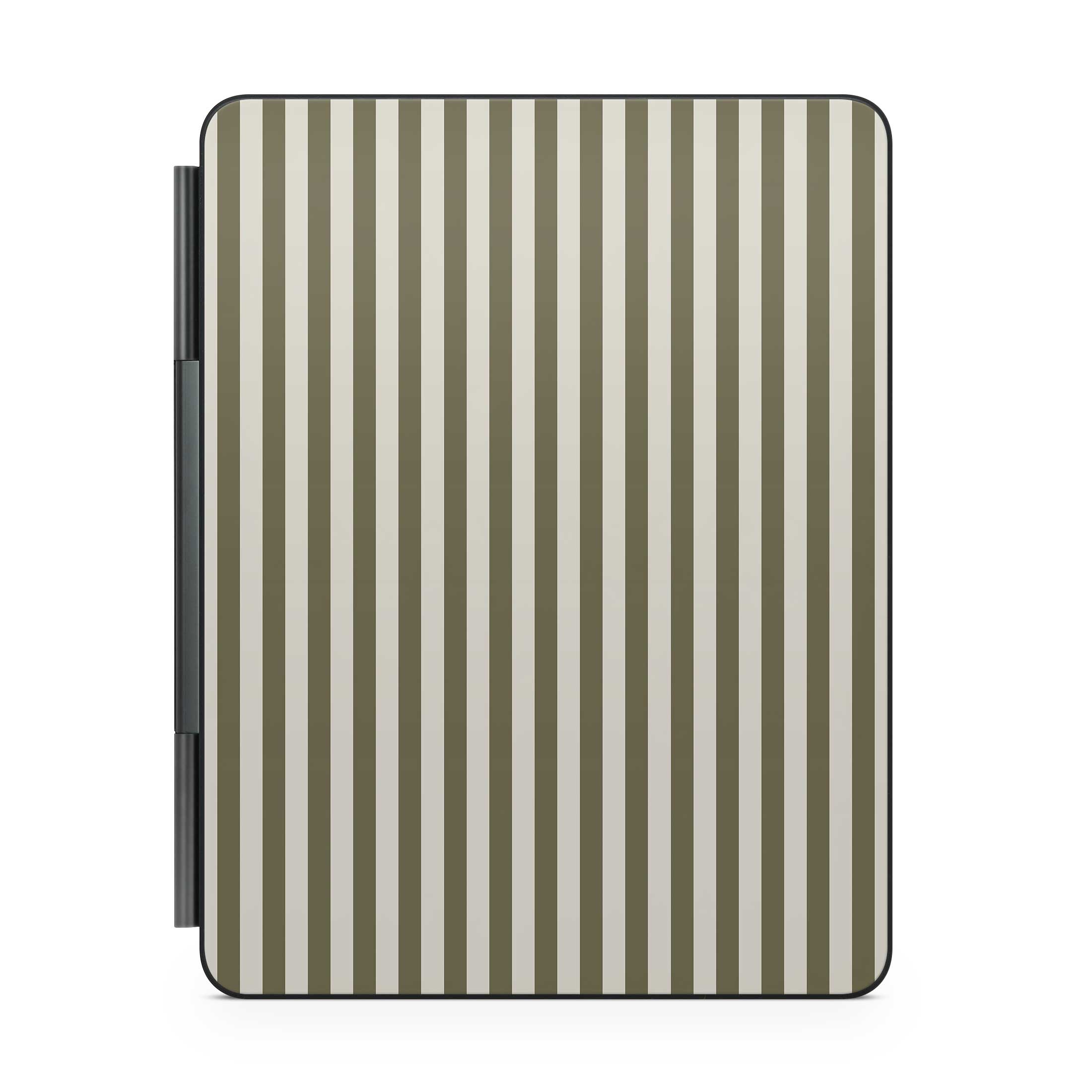 olive stripe magic keyboard skin for ipad back view
