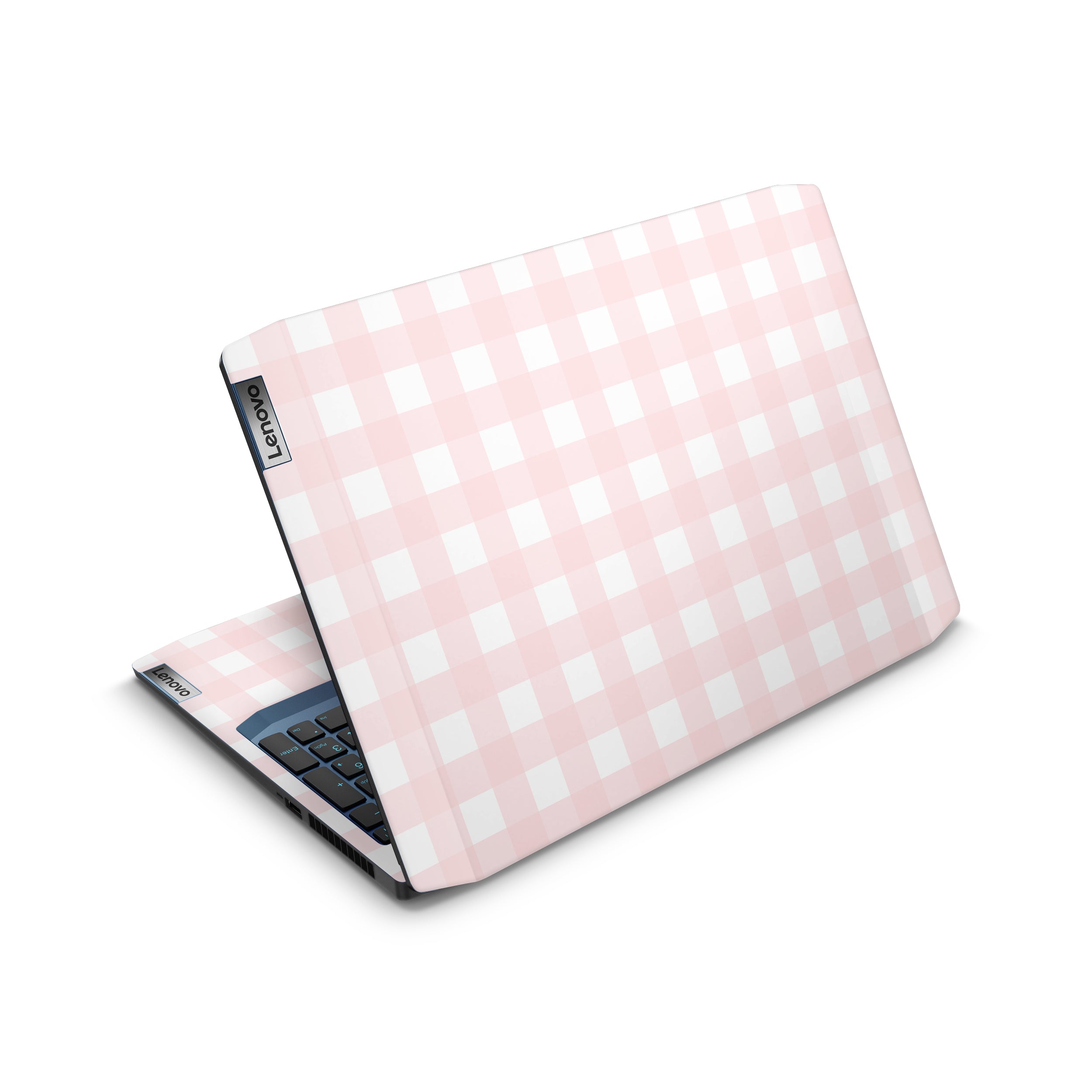pink gingham lenovo skin