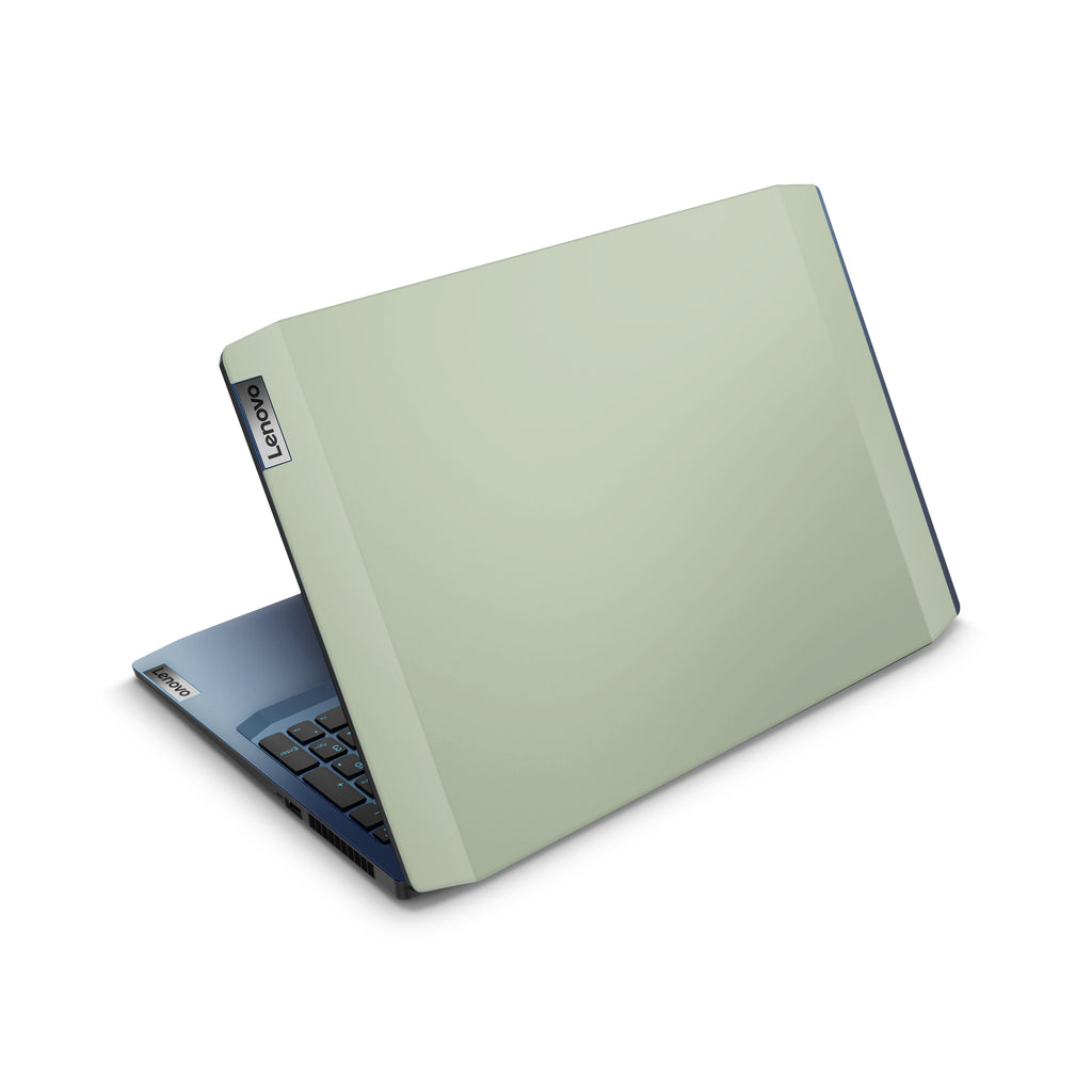sage green lenovo skin top view