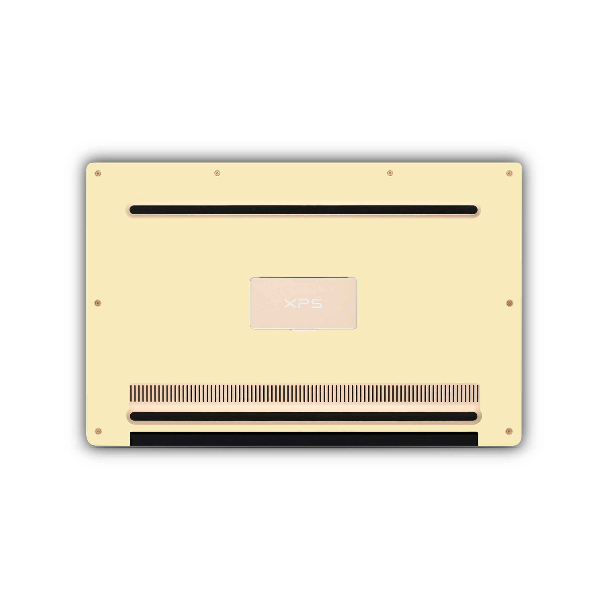 soft yellow dell xps skin bottom view