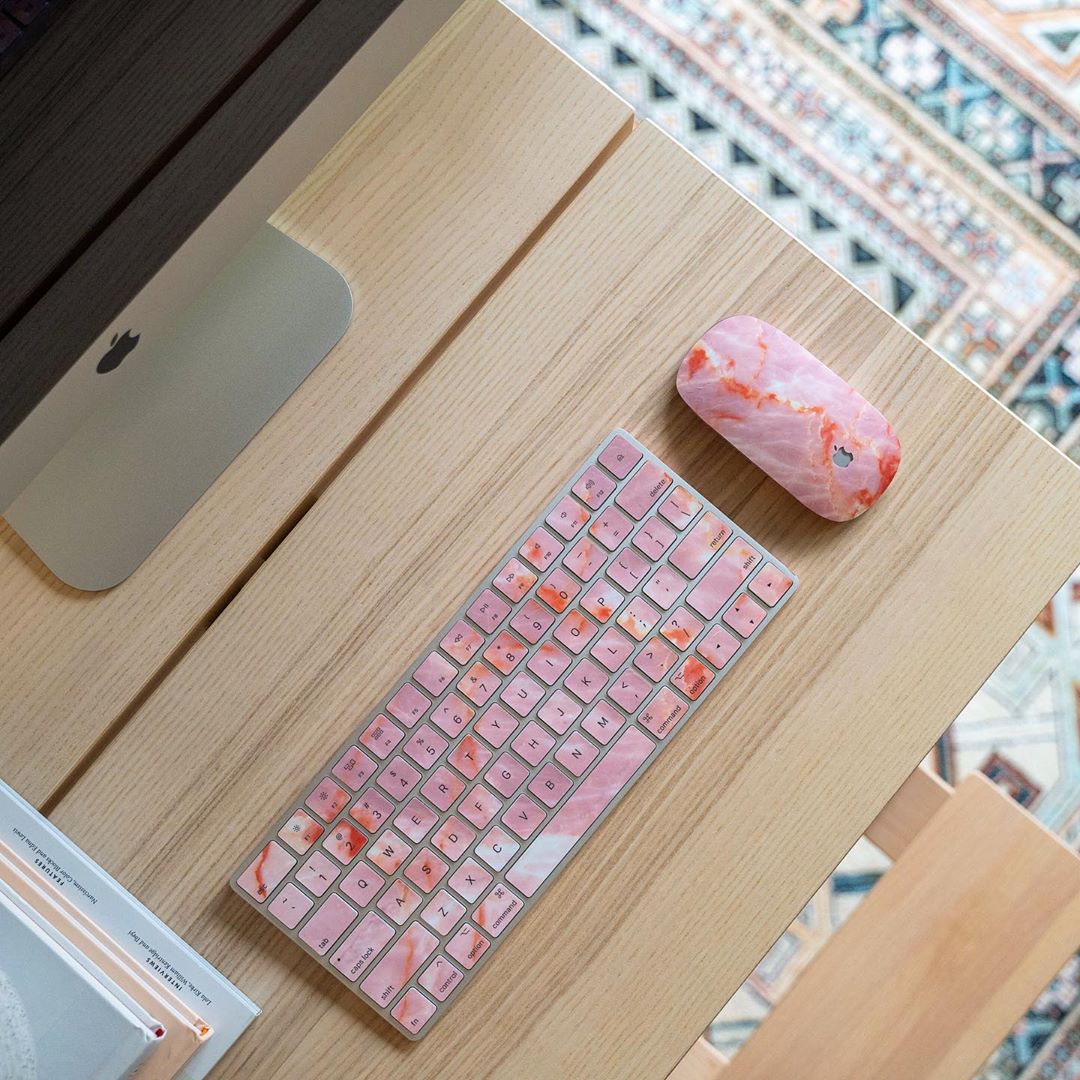 blush marble magic mouse and keyboard