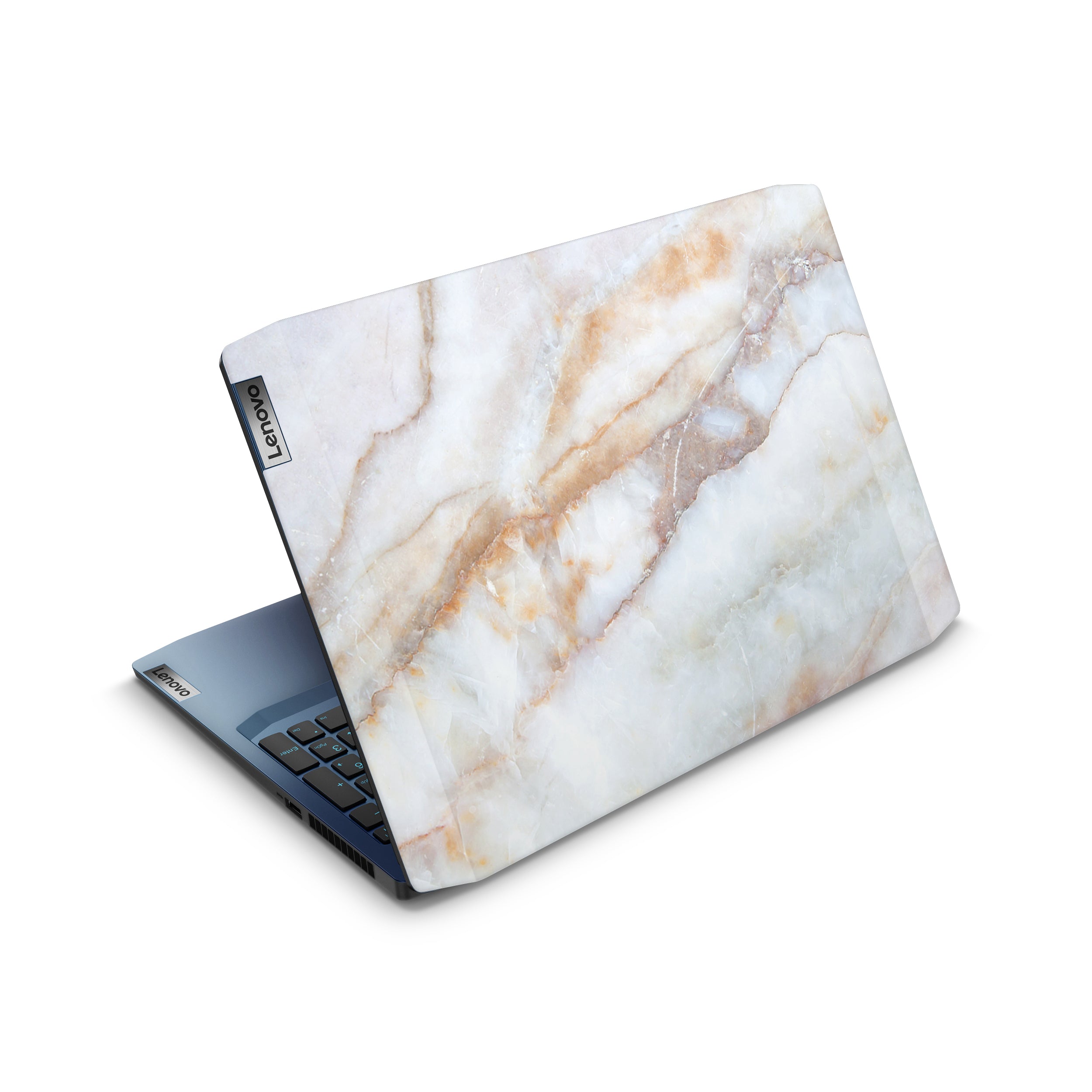 vanilla marble lenovo skin top view