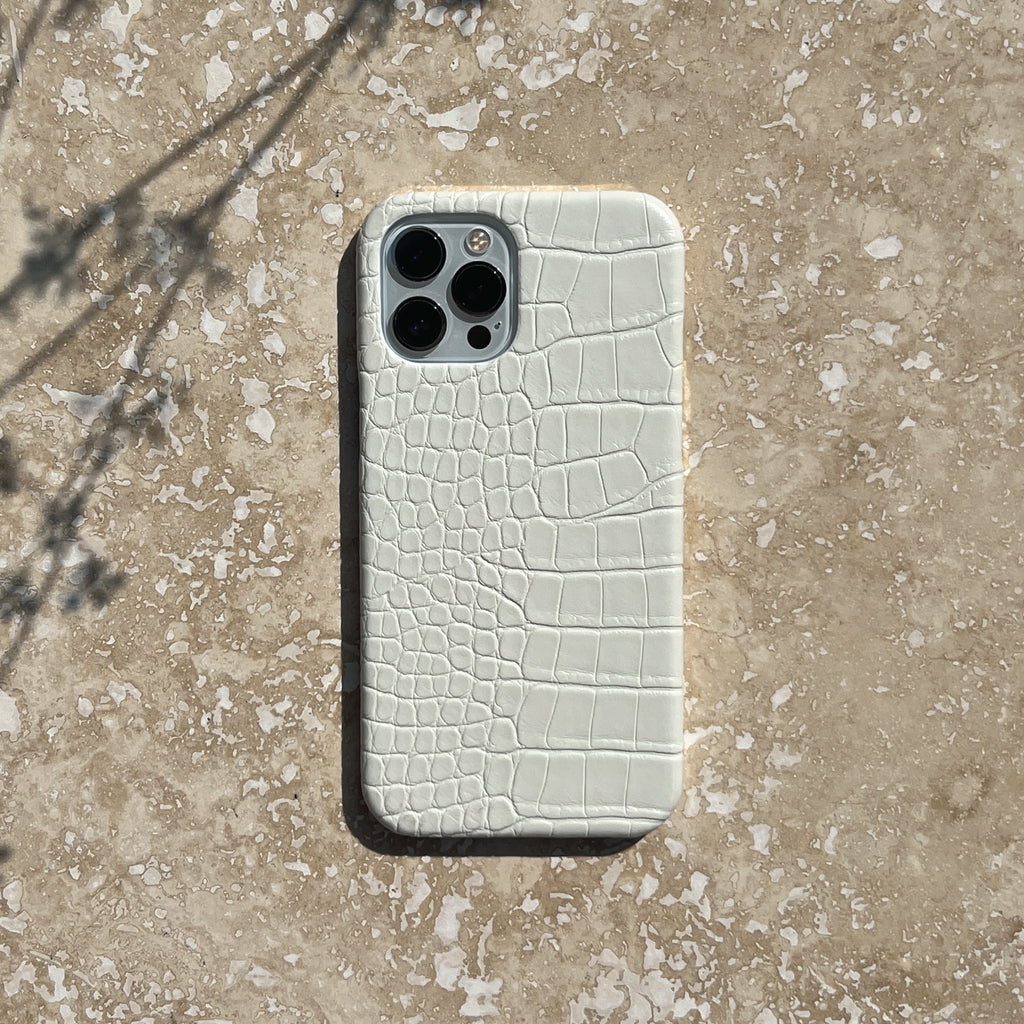 White Crocodile iPhone Case
