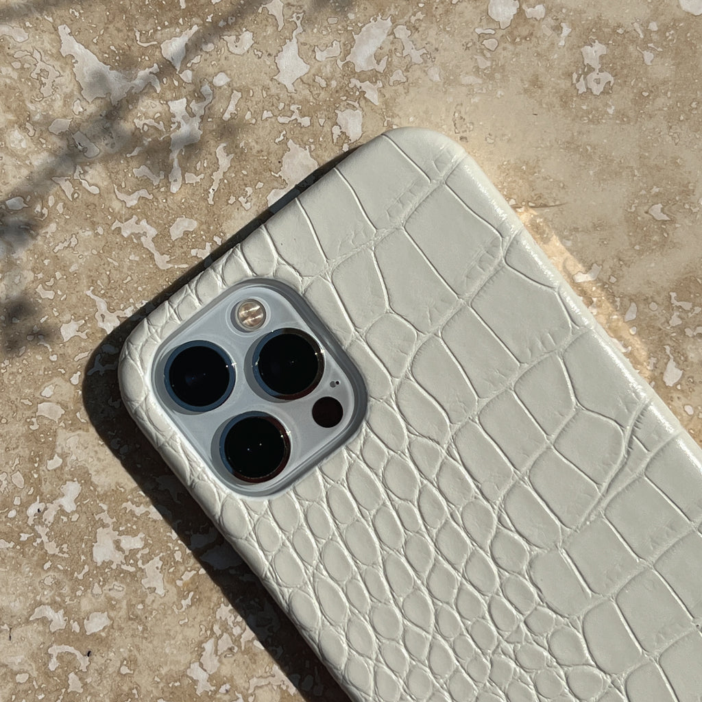White Crocodile iPhone Case
