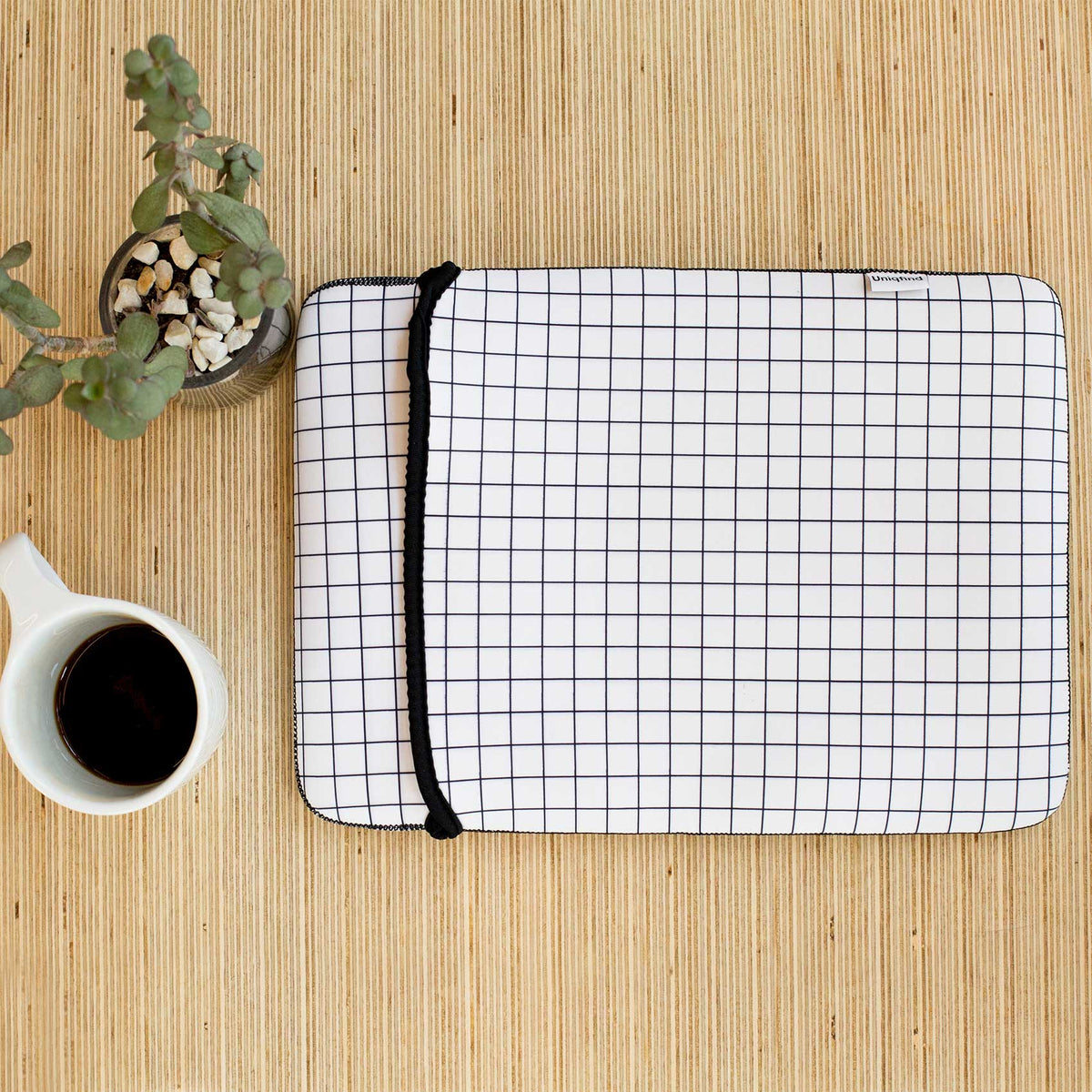 White Grid MacBook Sleeve - Uniqfind