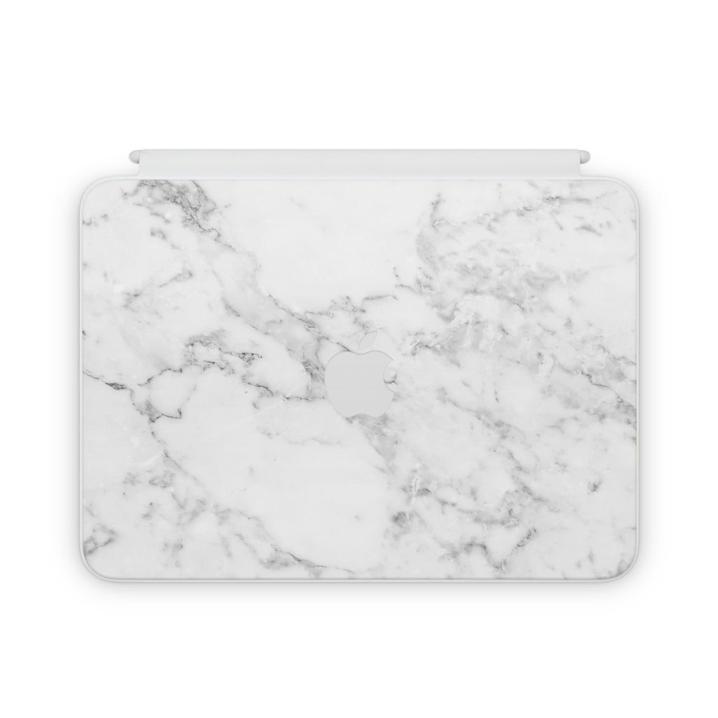 White Marble Magic Keyboard Folio Skin