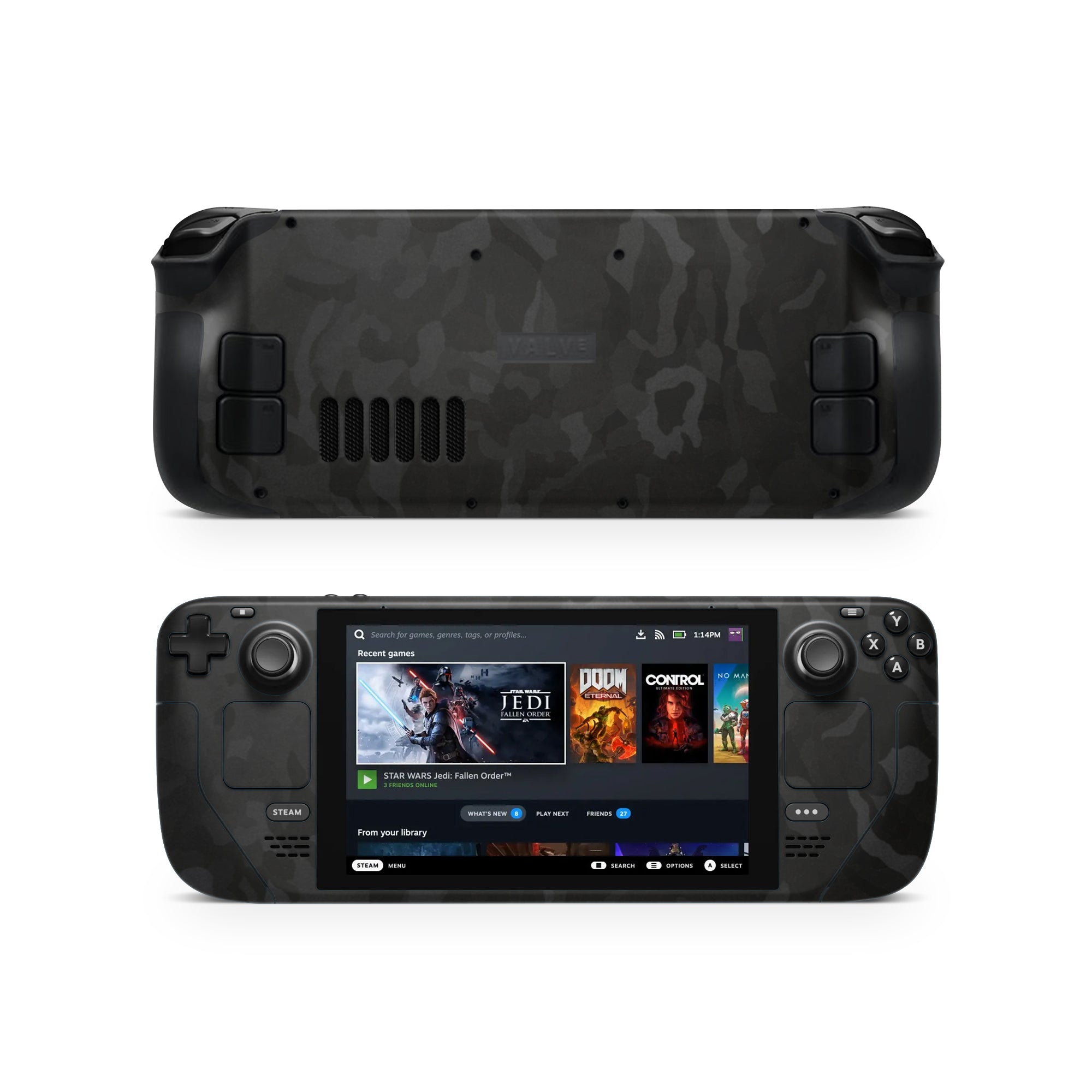 Black Camo Steam Deck Skin