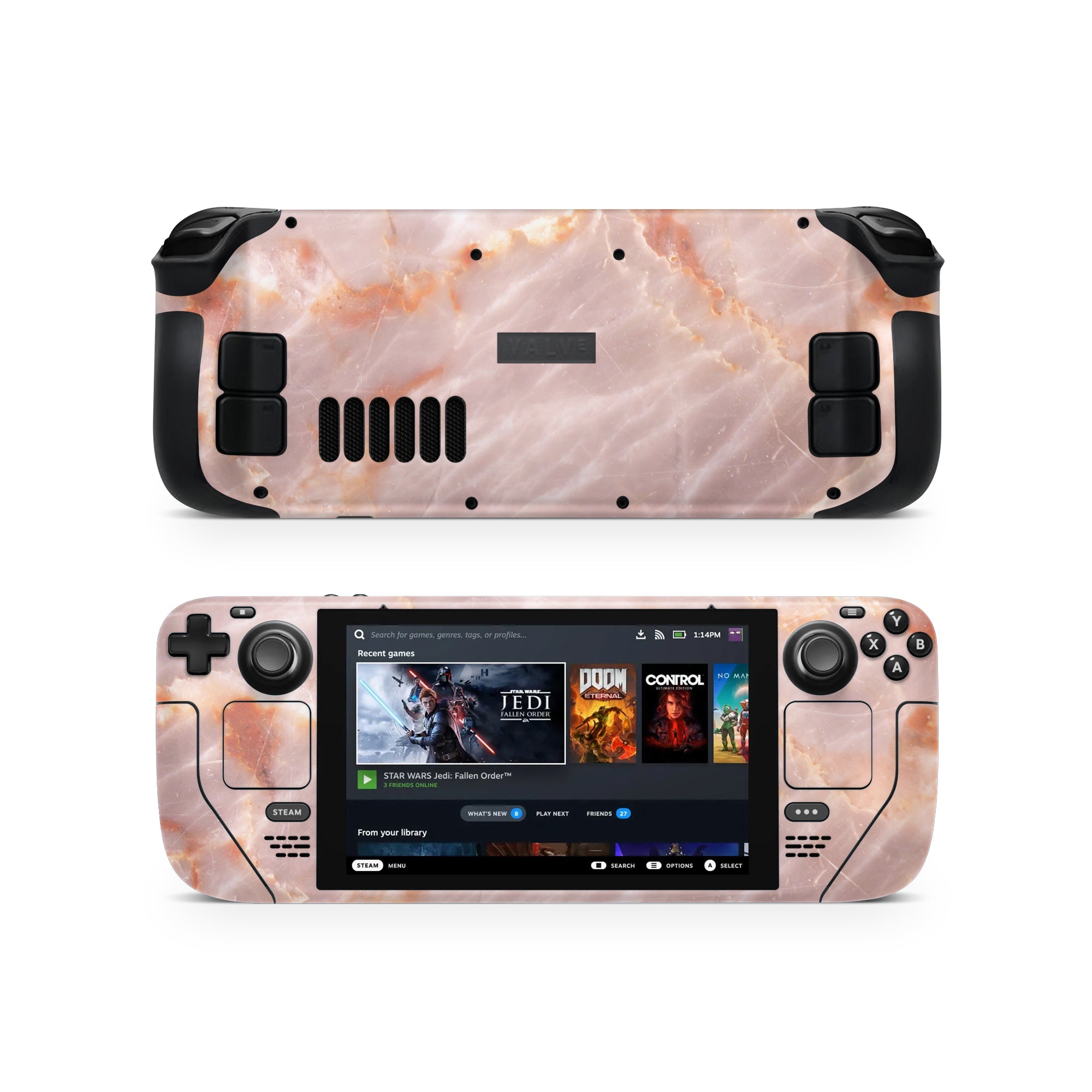 Blush Marble Steam Deck Skin