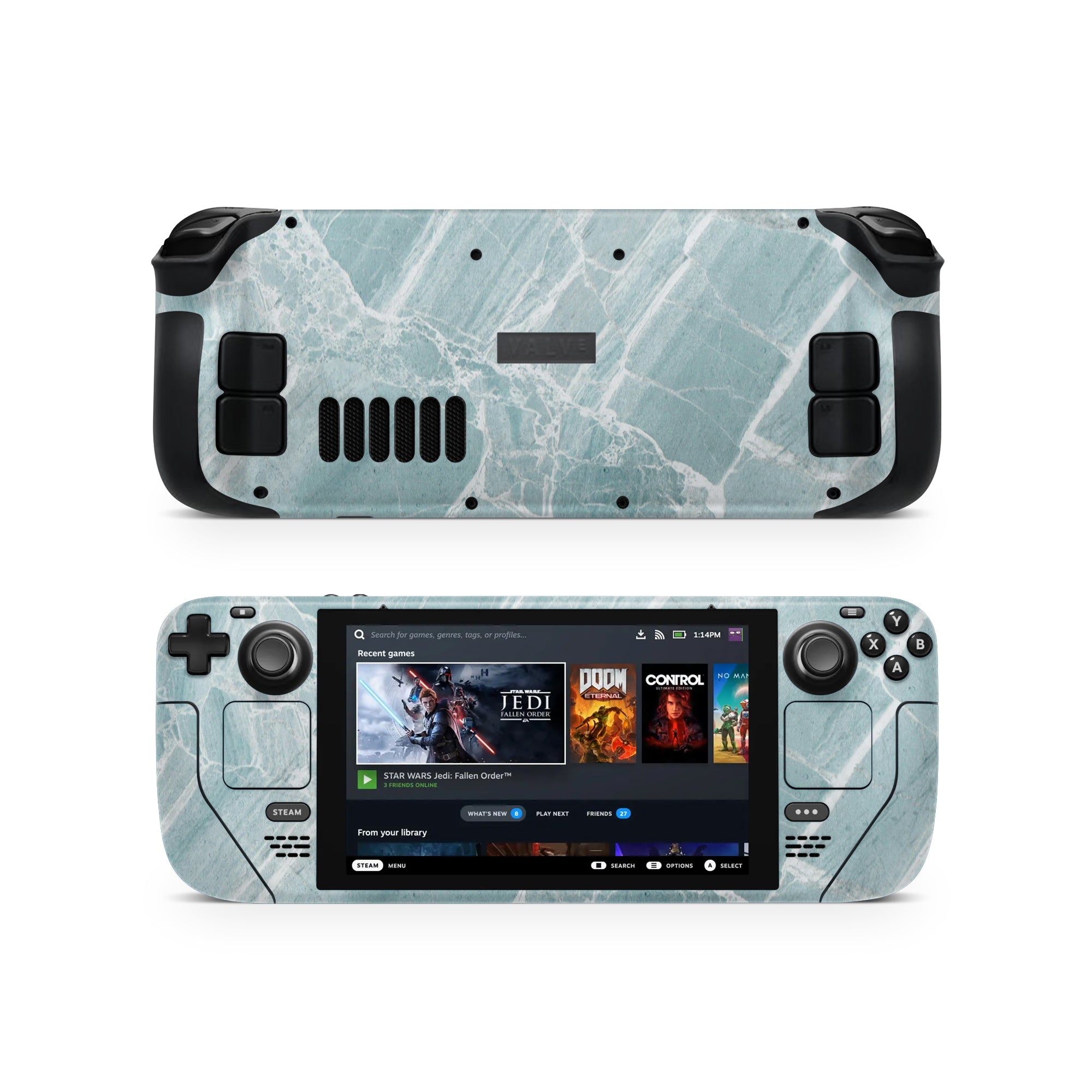 Mint Marble Steam Deck Skin