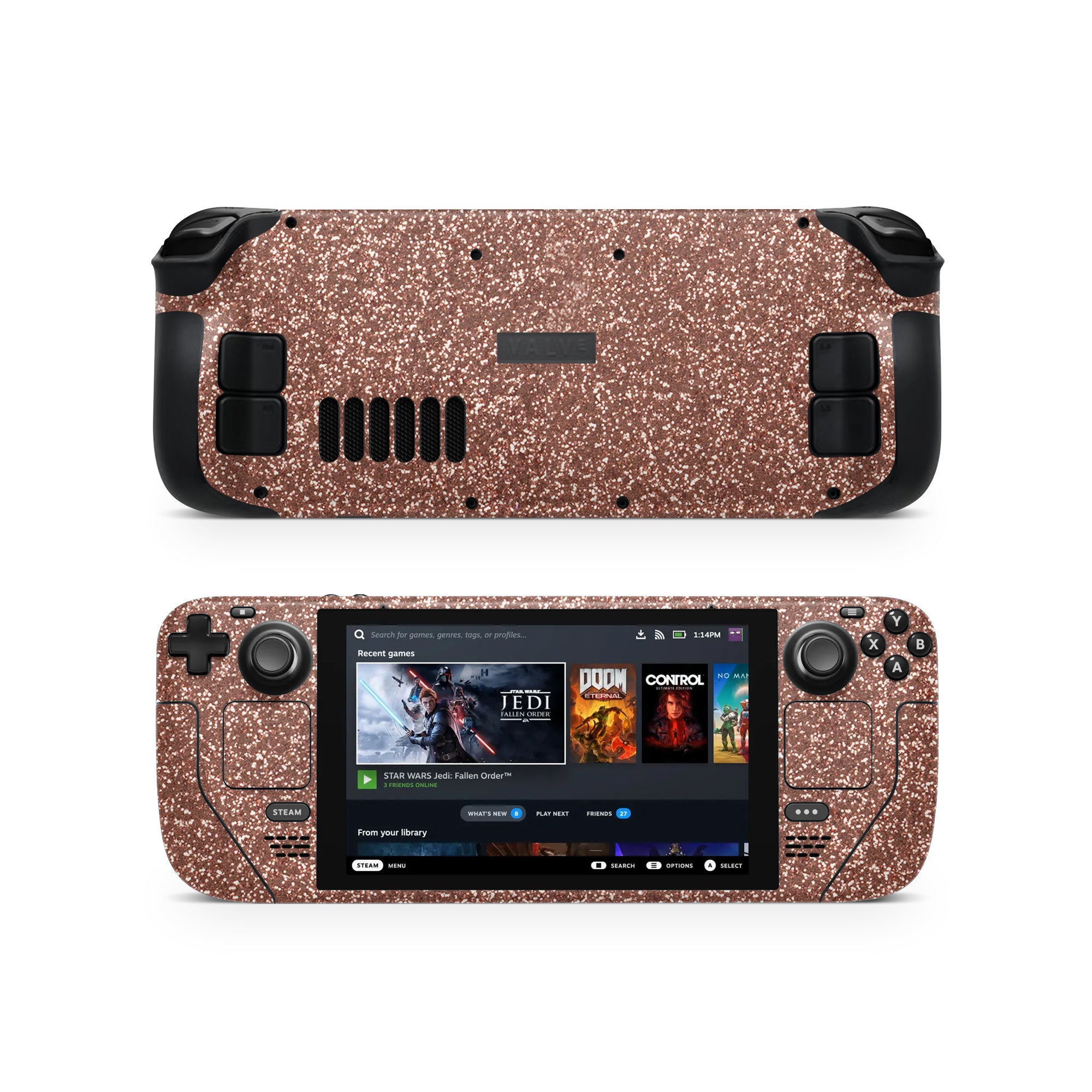 Rosé Glitter Steam Deck Skin