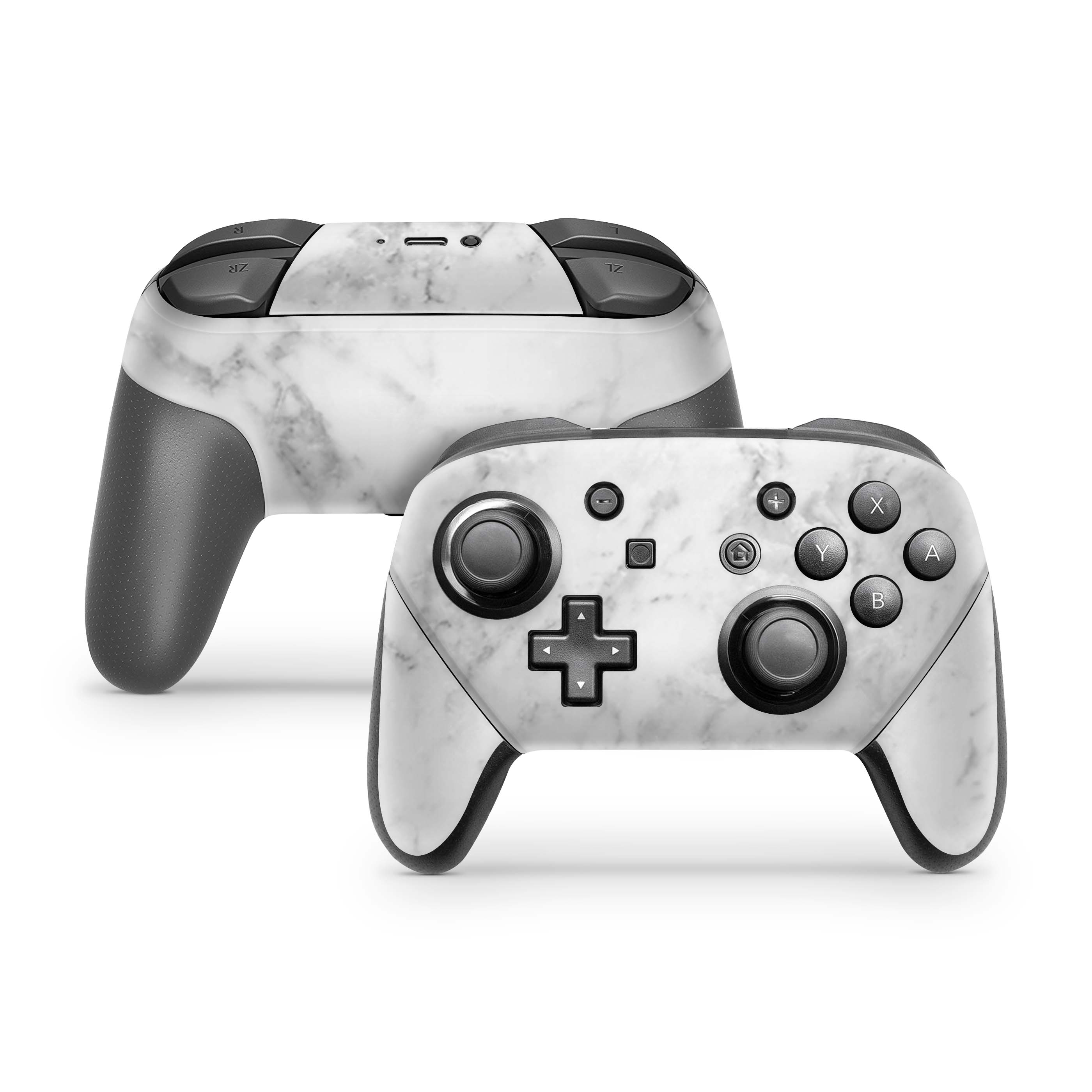 White Marble Nintendo Switch Pro Controller Skin