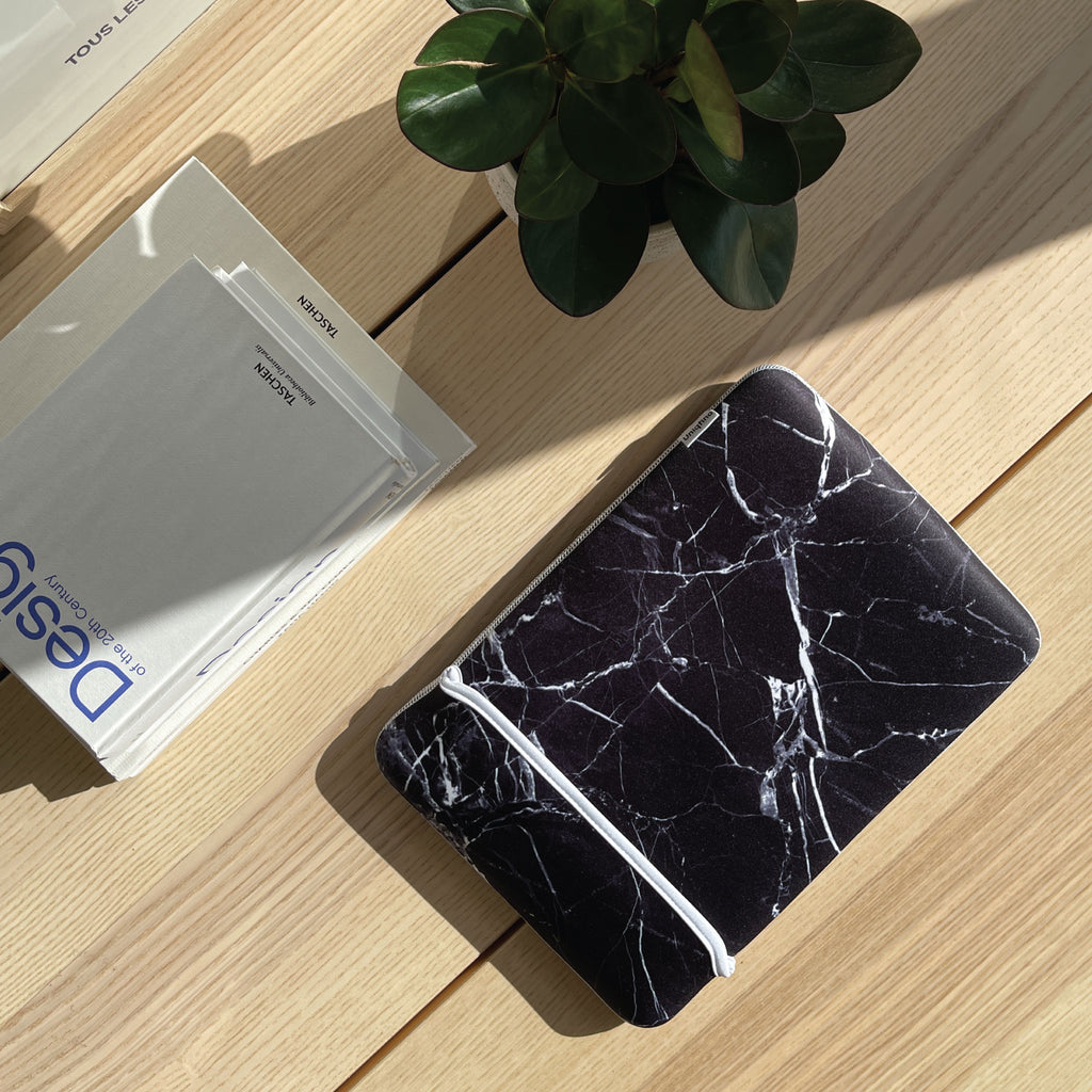 Black Marble Laptop Sleeve