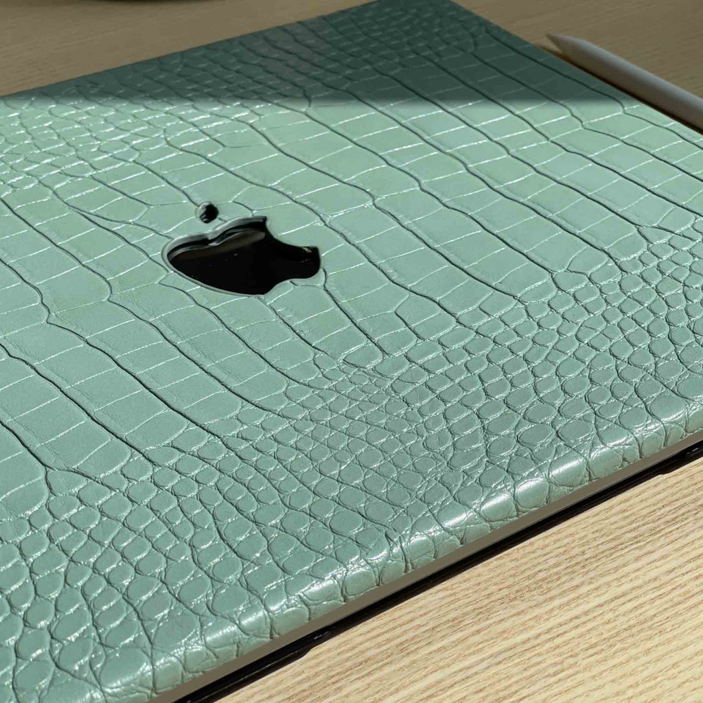 mint crocodile macbook cover