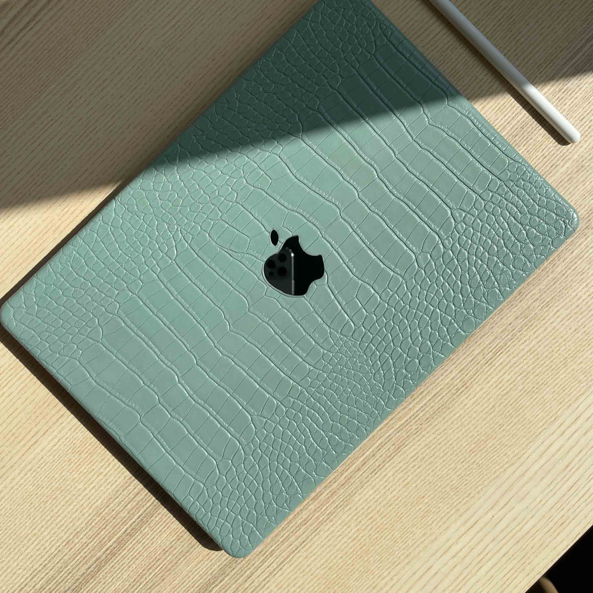 Mint Green Crocodile MacBook Case | Faux Crocodile Skin Case