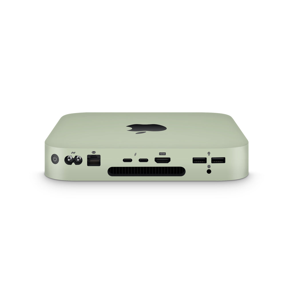 sage green mac mini skin side view