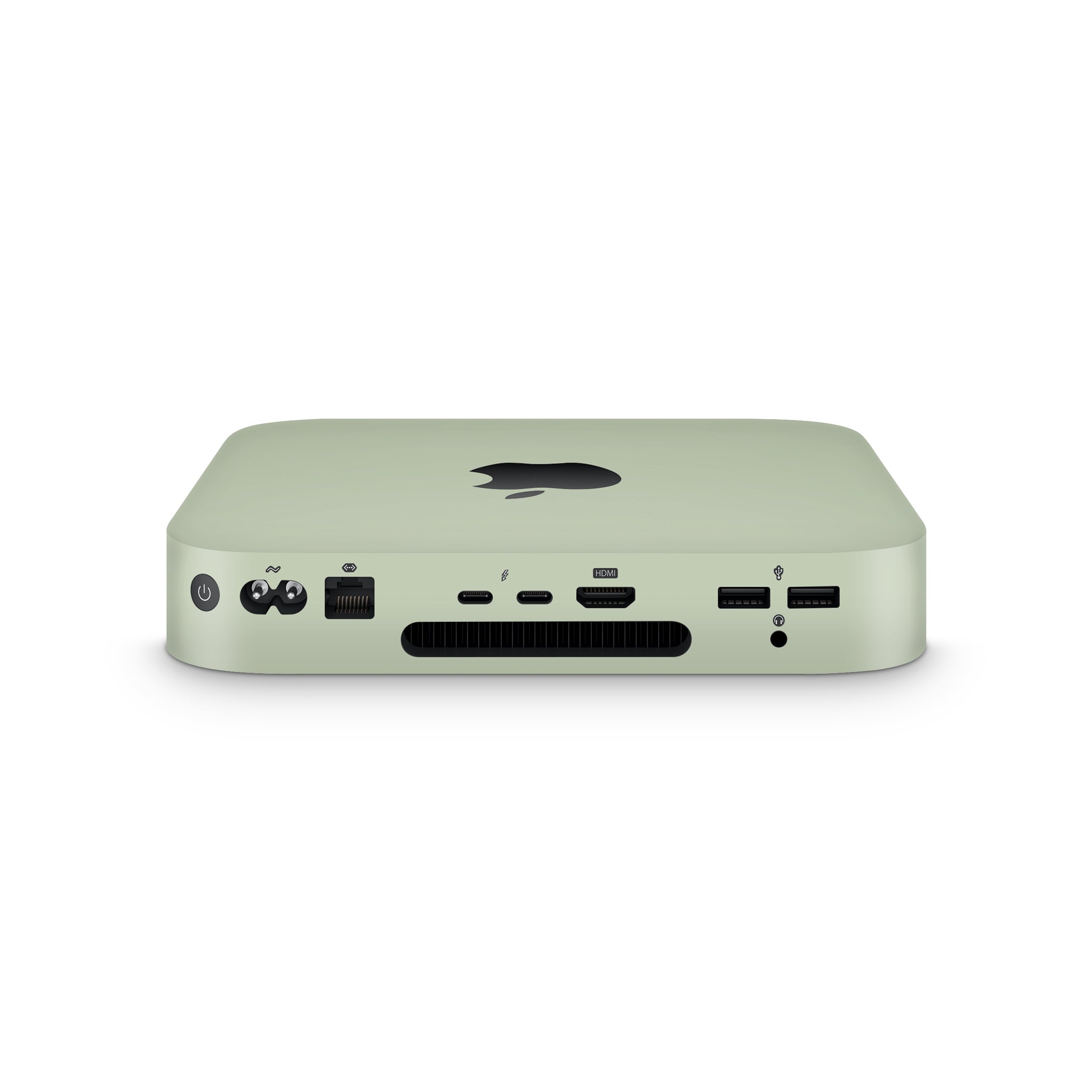 sage green mac mini skin side view