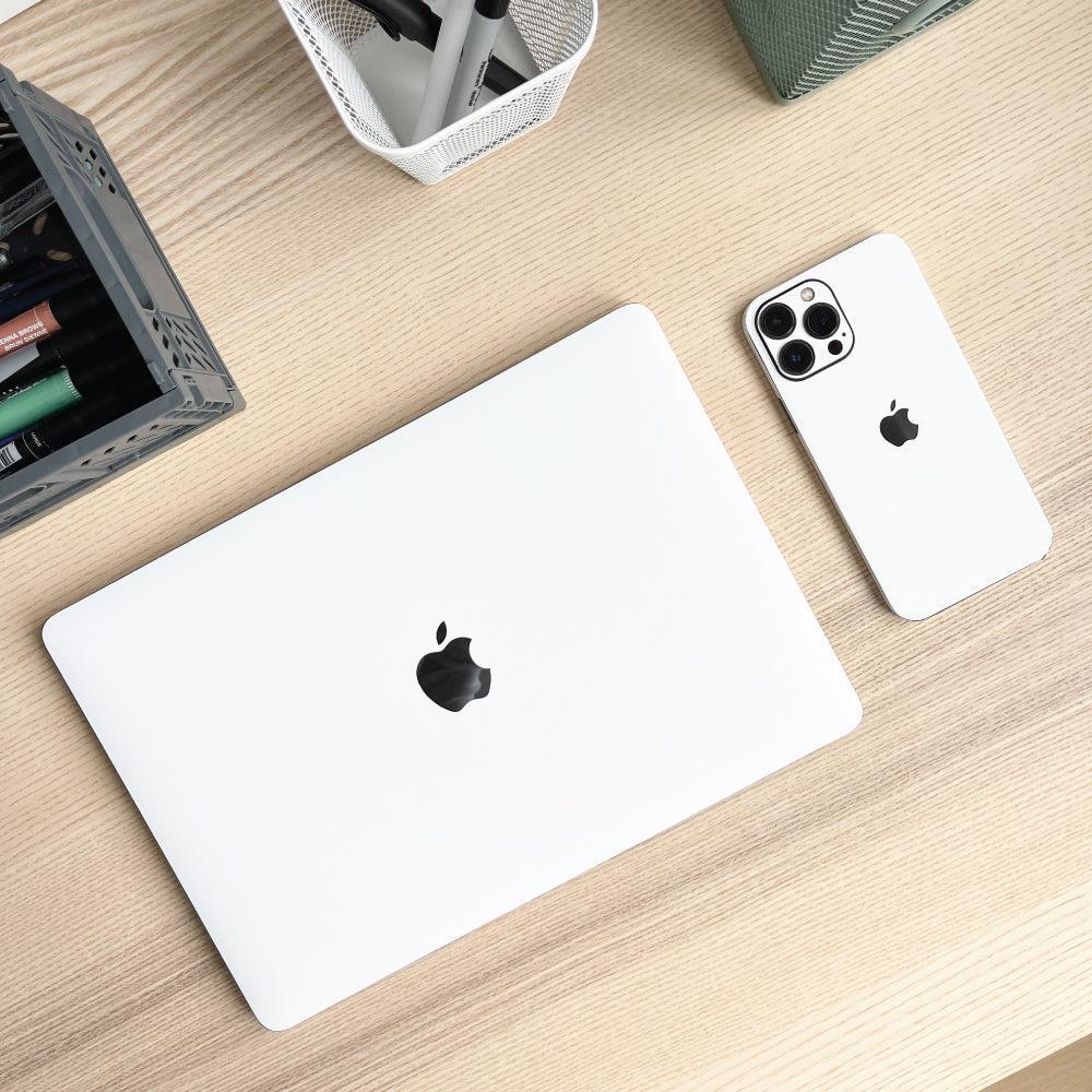 solid white iphone and macbook skin