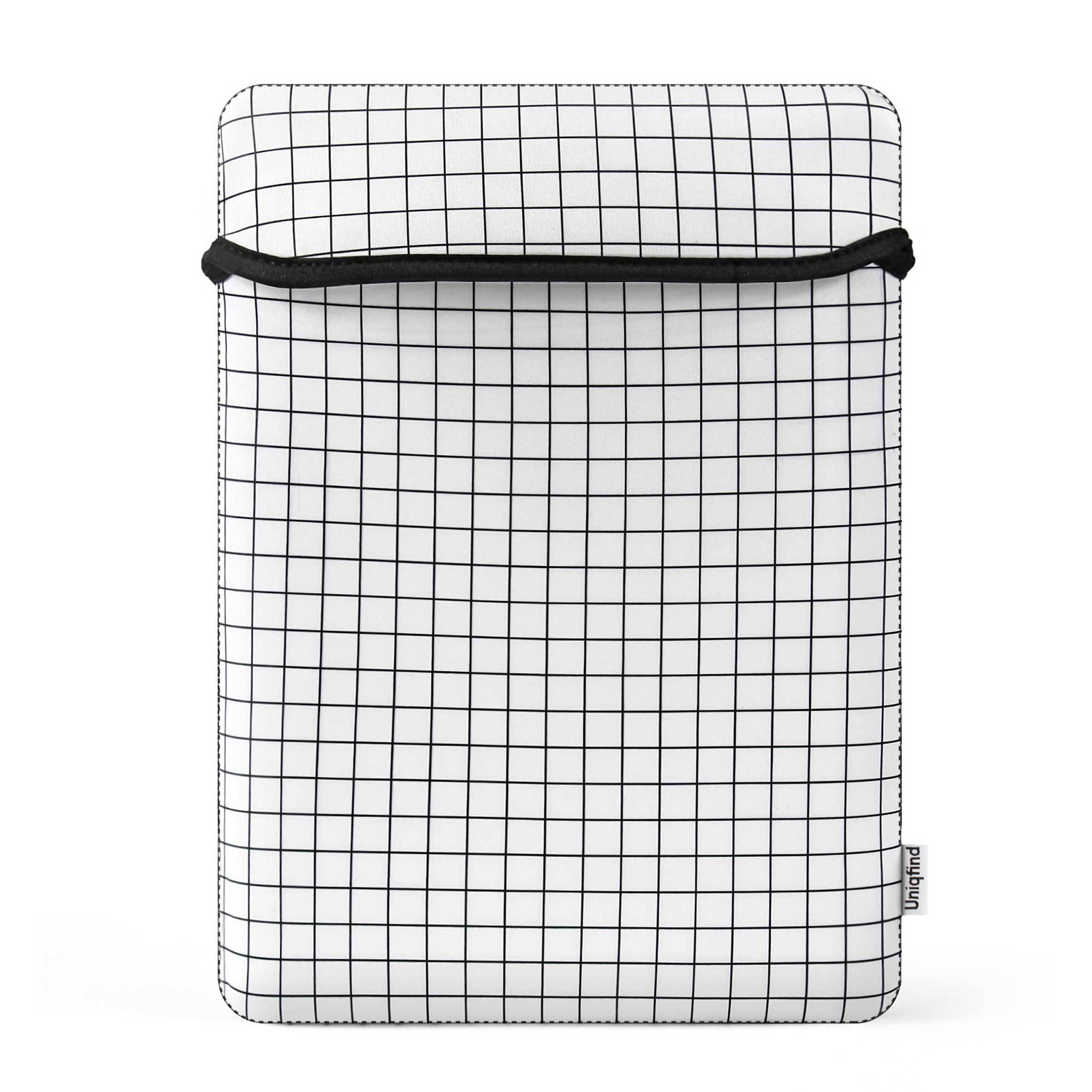 White Grid Up to 14-inch Laptop Sleeve