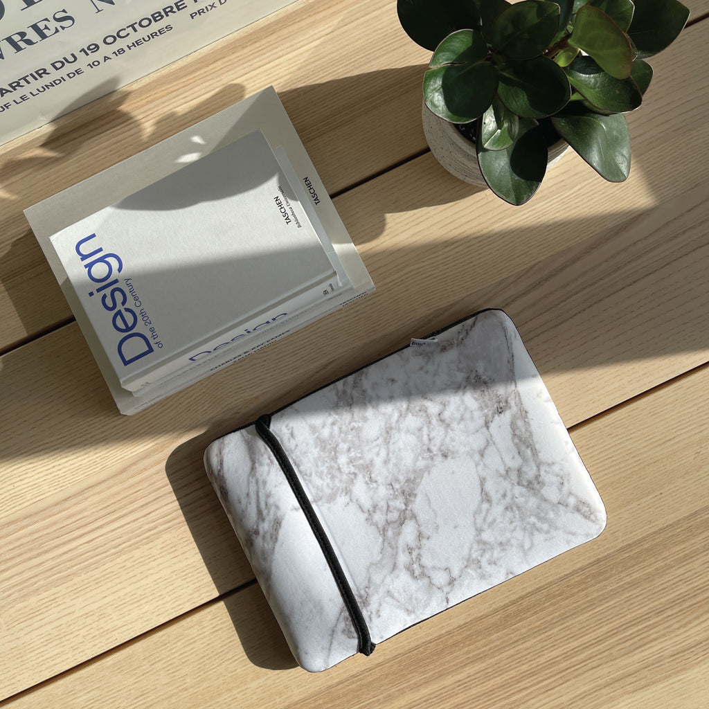 White Marble Laptop Sleeve