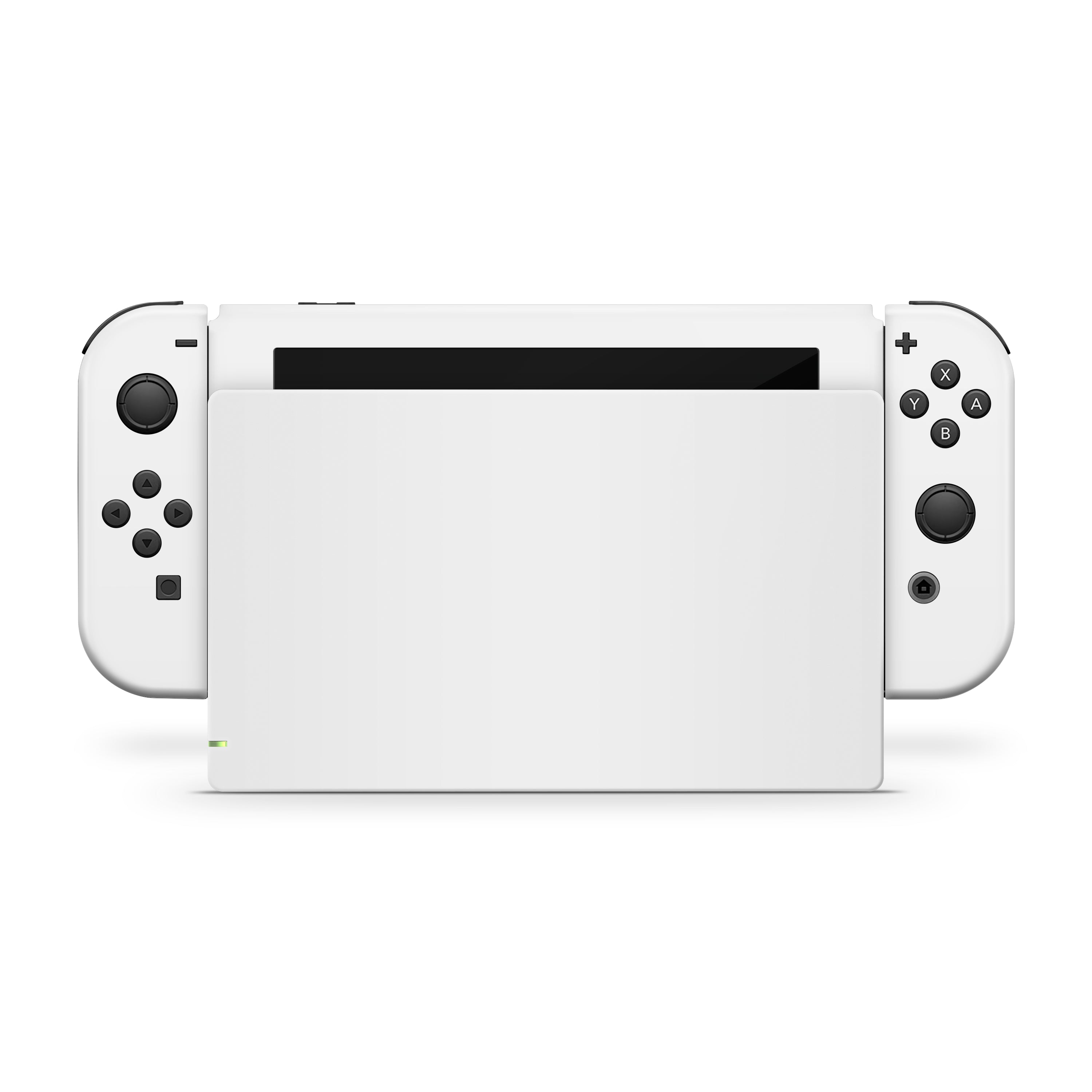 white nintendo switch console and dock