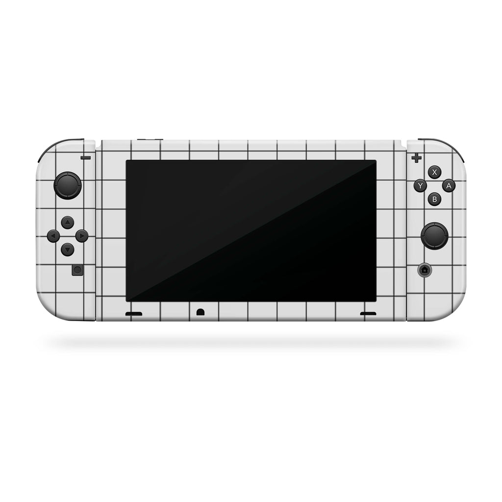 White Grid Nintendo Switch Decal