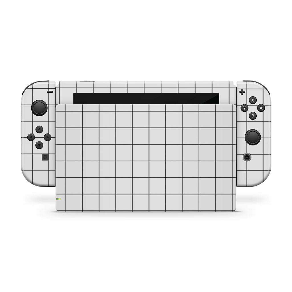 White Grid Nintendo Switch Skin